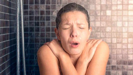 Lady in a cold shower